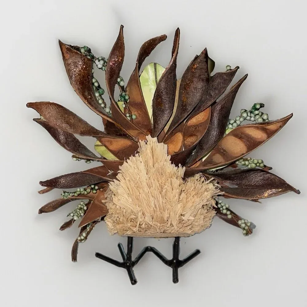 MacKenzie Childs Turkey Autumn Naturals Thanksgiving Courtly Check Ribbon 7.5